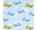 FLANNEL - Yellow and Blue planes in the clouds sky